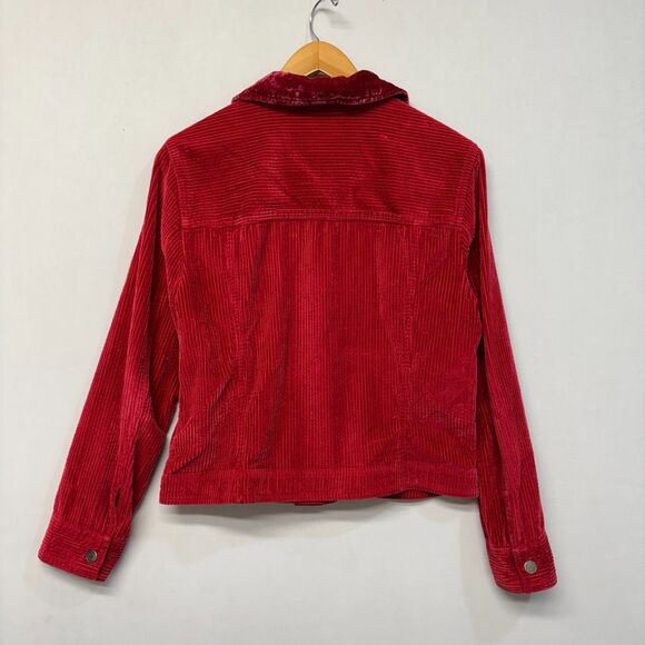J Jill Women Corduroy Jacket Size Medium Red C036 -29 - Picture 12 of 16